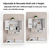 Mino Kesper Bathroom Wall Cabinet, Bathroom Cabinet Wall Mount with 2 Doors and Open Shelf, Over The Toilet Wall Storage Cabinet, Bathroom Medicine Cabinet Mino Kesper