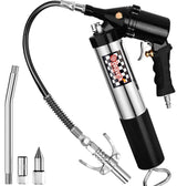 Pneumatic Grease Gun Automatic W/Quick Release Coupler, Continuous Cycle Heavy Duty 6000 PSI Air Compressor Grease Gun with Flex Hose 18 Inch Bravex