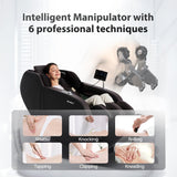 iBooMas Massage Chair Full Body, Zero Gravity SL-Track Shiatsu Massage Recliner with Shoulder Back and Leg Heat, APP Control, Foot Roller, Bluetooth, Airbags, Body Scan(Brown+Black) iBooMas