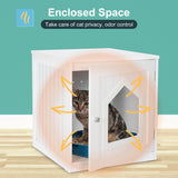 Epetlover Cat Litter Box Enclosure Furniture Hidden for Indoor Cats Decorative Wooden Pet House Kitty Washroom with Vent Holes, White Epetlover