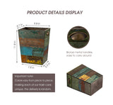 TIMRIS Small Wood Trash Can Wastebasket, Farmhouse Rectangular Garbage Can Waste Basket, Rustic Distressed Boho Wooden Trash Recycling Bin with Metal Handles, Reclaimed Wood Storage Basket (Random) TIMRIS