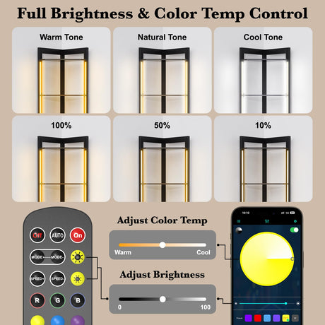 5-Tier Corner Shelf with RGB LED Light, 65" Tall Display Cabinet with Storage, Remote & APP Control, Adjustable Brightness/Color Temp, Floor Lamp with Shelves for Living Room Bedroom (Black) Eclathome