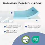 GTWMAT 10 Inch Twin Mattress for Kids Teen,Cooling Gel Memory Foam Mattress in a Box for Single Bunk Trundle Bed, Breathable Washable Cover with Zipper, Medium Firm, Pressure Relief (10", Twin, Blue) GTWMAT