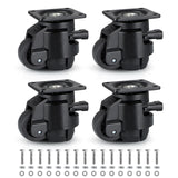 Skelang 4 Pcs Leveling Machine Caster, Retractable Plate Caster with Ratchet Handle, Adjustable Caster Wheel for Heavy Duty Workbench, Machine Skelang