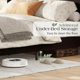 LUXOAK King Size Wood Platform Bed, Rustic Bed Frame with 51.2" Tall Slatted Headboard, Wooden Slats & Metal Support, No Box Spring Needed/Noise Free, Easy Assembly, Espresso LUXOAK