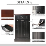 TOLEAD Tilt Out Trash Cabinet,Antique-Style Beadboard Kitchen Island with Solid Wood Tabletop & Drawer, Pet Proof Trash Can, Wood Laundry Cabinet (Single Black) TOLEAD