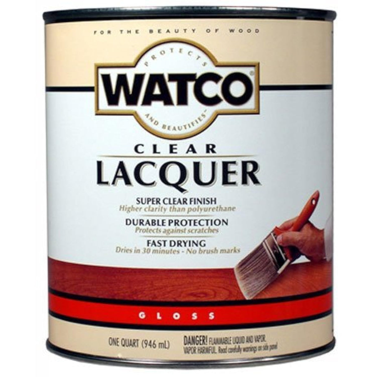 Rust-Oleum Watco 63041 Lacquer Clear Wood Finish, Quart, Clear Gloss Rust-Oleum
