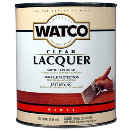 Rust-Oleum Watco 63041 Lacquer Clear Wood Finish, Quart, Clear Gloss Rust-Oleum