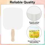 LOTMER 150 Pcs Church Fans Handheld Set, 100 Sheet Double Sided Paper Church Fans with 50 Pcs Wavy Wooden Sticks, Double Sided Paper Church Fans for DIY Crafting Painting (6.5X7.25in) LOTMER