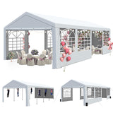 GARTOO 13' x 26' Heavy Duty Party Tent - Outdoor Event Shelter Canopy Wedding Gazebo with 4 Sand Bags for Outdoor Event, Wedding, Birthday Party GARTOO