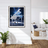 JXAVAXDE White Piano Diamond Painting Kits, Music Full Drill Round Diamond Dots Paintings for Beginners 5D DIY Diamonds Pictures Gem Art Painting Set 12x16 Inch JXAVAXDE