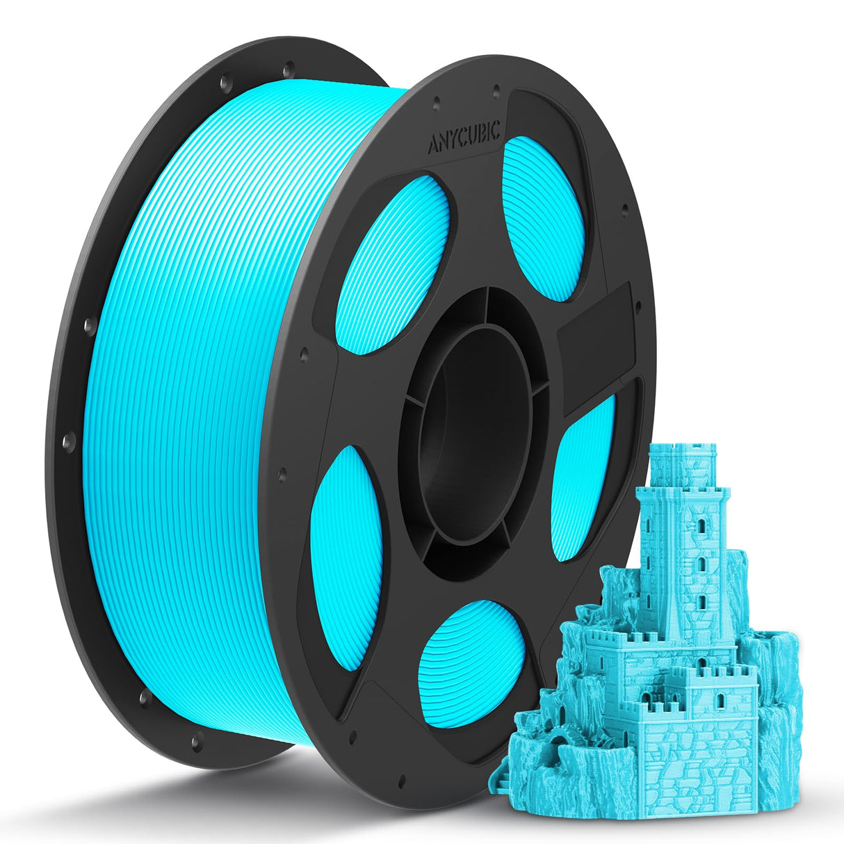 ANYCUBIC PLA Plus (PLA+) 3D Printer Filament 1.75mm, High Toughness 3D Printing Filament, Dimensional Accuracy +/- 0.02mm, Print with Most FDM 3D Printers, 1KG Spool, Light Blue ANYCUBIC