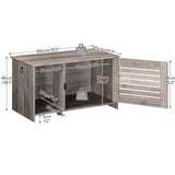 HOOBRO Cat Litter Box Enclosure, Hidden Cat Litter Box Furniture with Louvered Door, Spacious Hidden Cat Washroom with Divider, Cat Furniture Cabinet, 31.5" L x 17.7" W x 18.1" H, Greige BG07MW01 HOOBRO