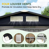 Breezz 8x6FT Outdoor Steel Storage Shed with Clear Window, Lockable Doors, Weather-Resistant Metal Tool Shed for Garden, Backyard, Patio, and Utility Storage.Brown BreezZ