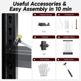 CYNNDA 6-Tier 55" W x 24" D x 84" H Industrial Shelving Heavy Duty Garage Storage Metal Shelves Adjustable 3500LBS Warehouse Garage Basement Commercial Shelf CYNNDA