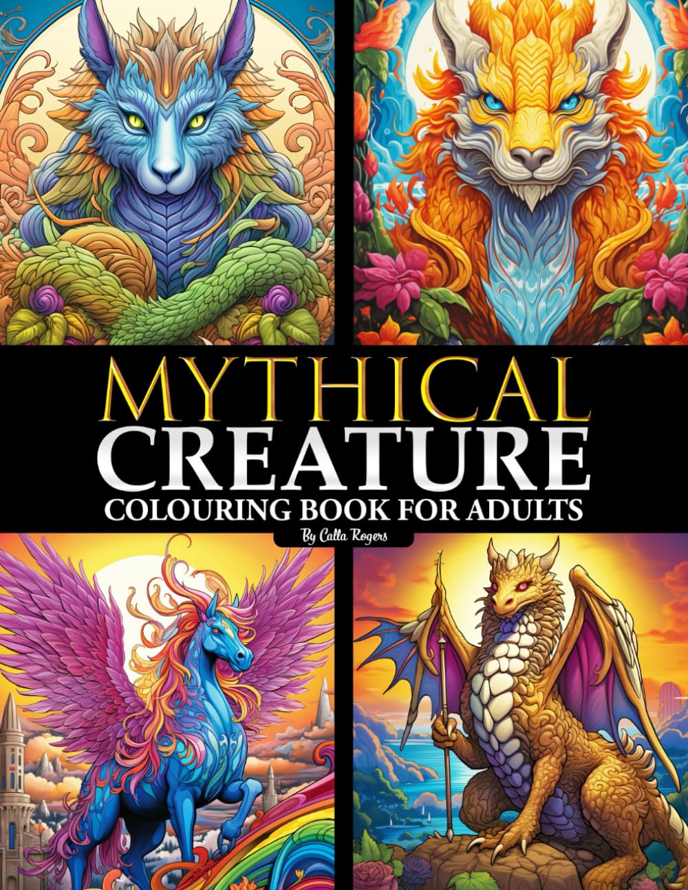 Mythical Creatures: A Fantasy Creatures Colouring Book for Adults with Dragons and a Variety of Mythological Illustrations from Around the World WoodArtSupply
