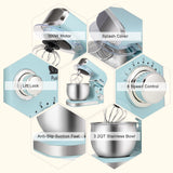 Kitchen in the box Stand Mixer,3.2Qt Small Electric Food Mixer,6 Speeds Portable Lightweight Kitchen Mixer for Daily Use with Egg Whisk,Dough Hook,Flat Beater (Blue) Kitchen in the box