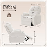 Flamaker Power Lift Recliner Chair Electric Lift Recliner for Elderly Power Lift Recliner Chair with Cup Holders Side Pockets for Living Room (Corduroy, Beige) Flamaker