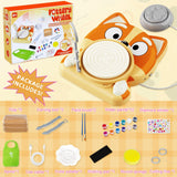 Pottery Wheel for Kids - Complete Pottery Tools Kit for Beginners, Arts and Crafts for Kids Ages 8-12 with 3 Pack Air Dry Clay, Mini Clay Making Pottery Wheel with Foot Pedal (Dog, Patented) Innofans