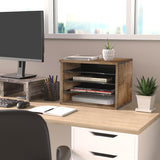 J JACKCUBE DESIGN Rustic Wood Desk Organizer 4 Compartment Paper File Holder for Home and Office, Document Storage, File sorter, Mail and Letter Tray- MK560A J JACKCUBE DESIGN