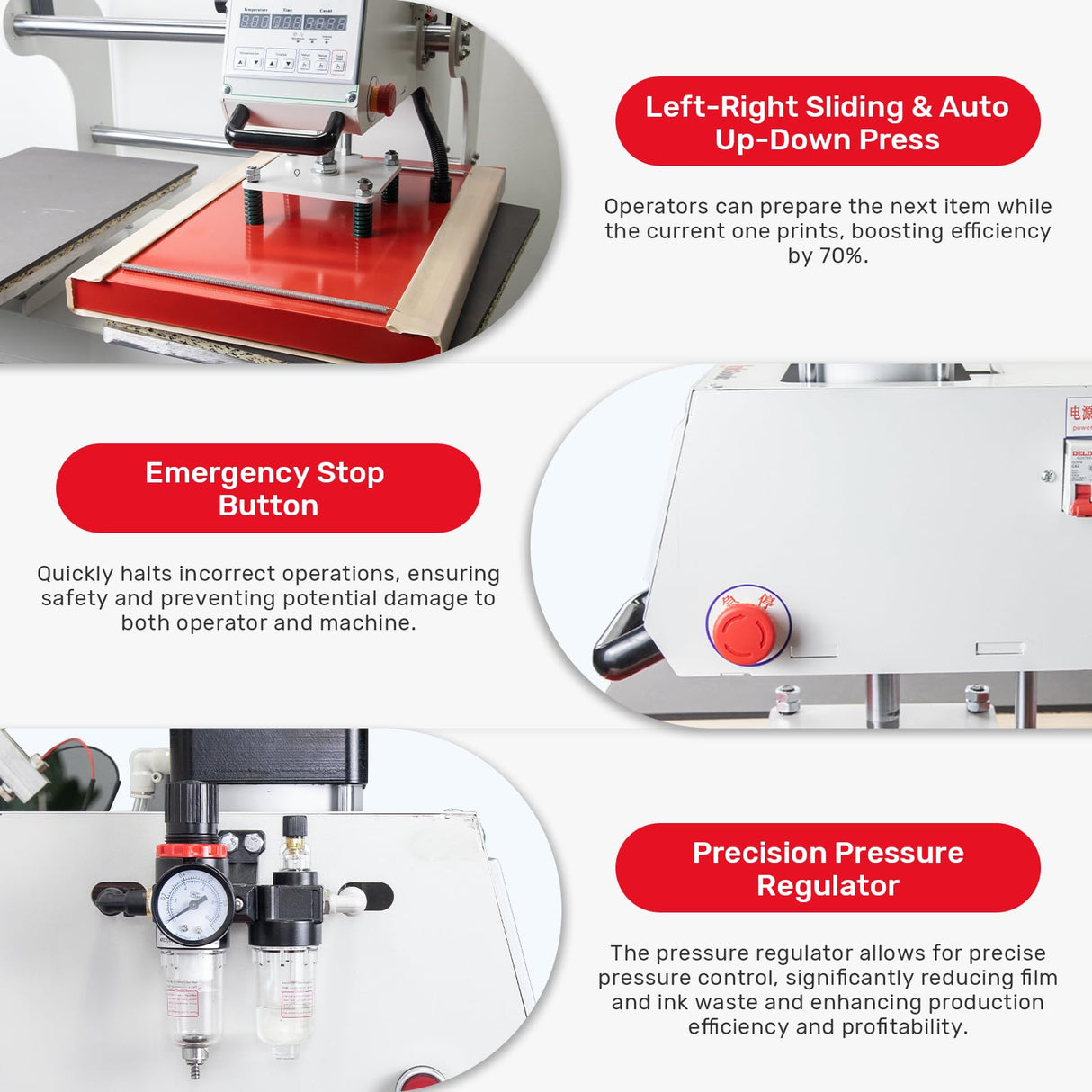 InkSonic 16x24 Inch Large Auto Pneumatic Dual Heat Press Machine, Sliding Side Commercial 40x60cm Heat Press, for DTF & Sublimation Transfer T-Shirt with Infrared Positioning & Movable Stand RocRow