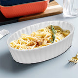 Foraineam Set of 8 Pieces Porcelain Ramekins, 6 Ounce Oval Creme Brulee Ramekin Dishes 6 x 4-1/4 x 1-1/4 Inch Baking Ramekins Set Foraineam