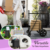 Our Modern Space Shopping Cart w/Waterproof Basket Liner & 360° Swivel Wheels | Foldable Collapsible & Lightweight | Perfect for Groceries Laundry Utility Cart - Black Our Modern Space