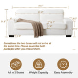 FiveWillowise 79" Loveseat Sofa for Living Room, Modern Comfy Couch with Charging Ports and Solid Wood Legs, Small Couch Sofa for Small Space,Apartment,Bedroom,Livingroom,White FiveWillowise