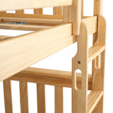 Max & Lily Natural Full Over Full Bunk Bed with Reversible Ladder and Safety Guardrails Max & Lily