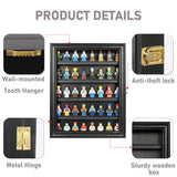 DuvinDD Minifigure Display Case Wall Mount Lego Minifigure Display Case Floating Lego Shelves Wooden Display Cabinet with UV Protect Door, Lockable Dustproof Showcase Thimble Display Case DuvinDD