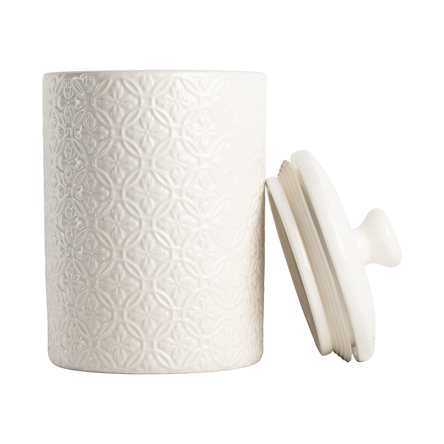 10 Strawberry Street Kitchen Canister, 3 Piece Set, Hampton White