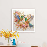 Sanjee 5D Special Shape Diamond Art Kits for Beginners, Hummingbirds Diamond Painting Kits for Adults, Crystal Rhinestones Diamond Painting for Home Wall Decoration Gift, 12×12inch Sanjee
