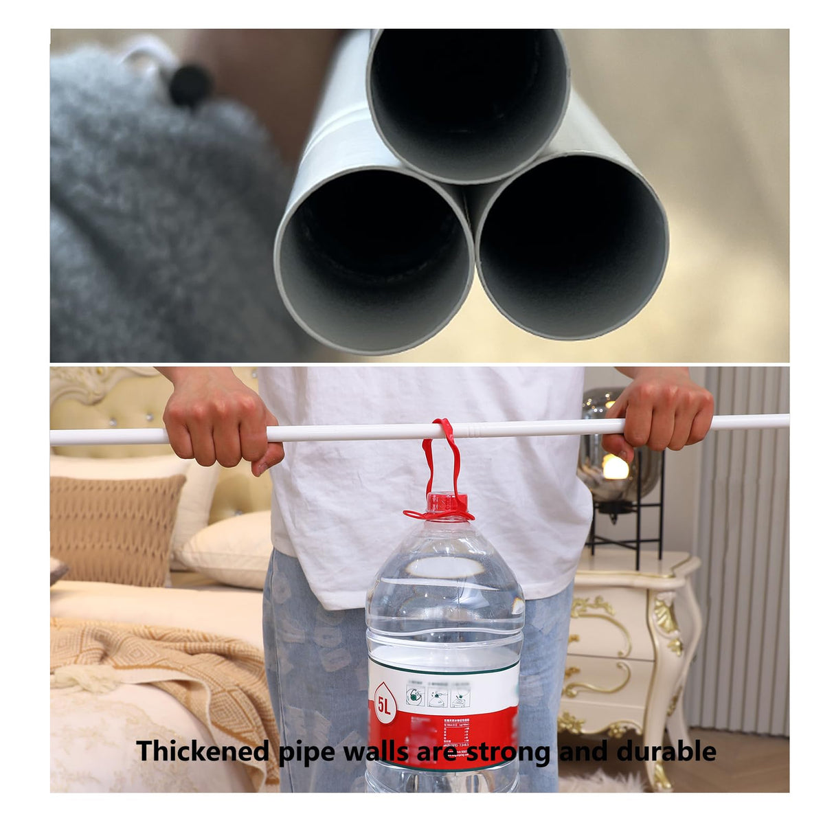 AIKASY White Premium Canopy Bed Frame Posts for Full Size Beds - Robust Metal Brackets for Stylish Bedroom Upgrade AIKASY