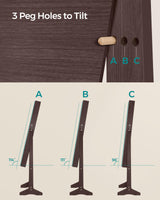 SONGMICS Mirror Jewelry Cabinet Armoire, Standing Full-Length Mirror, Lockable Jewelry Organizer, Gift Idea, Brown Surface and Black Lining UJJC69BR SONGMICS