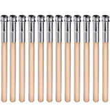 Chinco 12 Pieces Wooden Pencil Extenders Art Pencil Lengthener Crayon Extension with Aluminum Handle for School Office Supplies Chinco