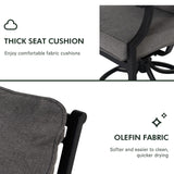 Grand patio 7-Piece Outdoor Dining Set for 6 E-Coated Patio Dining Furniture Set for 6 Patio Swivel Dining Chairs with Olefin Cushions 1 Rectangular Dining Faux Woodgrain Table with Umbrella Hole Grey Grand patio