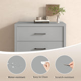 Zhiseek 3 Drawer Dresser for Bedroom, Wood Samll Chest of Drawers with Wide Storage Organizer, Mid-Century Modern Tall Nightstand for Closet, Entryway, Hallway, Grey Zhiseek