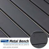 Black Outdoor Backless Bench for Garden, Set of 2, Metal Outdoor Bench Weatherproof, Patio Benches for Outdoors, Benches Seat for Backyard, Porch, Plant Stand and Holder Stabrech