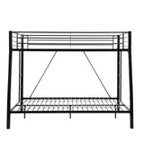 FUSVZ Metal Full XL Over Queen Bunk Beds for Adults and Teens, Modern Style Metal Bunk Bed Full XL Over Queen Size, Heavy-Duty Bunk Beds Frame with 2 Ladders for Kids Boys Girls Teens Adults (Black) FUSVZ