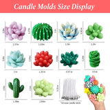 MGLIFEUL 10Pcs Succulent Cactus Plant Flower Silicone Resin Candle Soap Mold for Scented Candles Resin Soap Making Molds 3D Silicone Shapes Moldes De Silicona para Velas Artesanales De Silicona MGLIFEUL