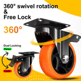 QNCZ 4" Caster Wheels, Outstanding Casters Set of 4 Heavy Duty, Silent Industrial Casters, Locking Casters Wheels for Furniture, Castor Wheels for Cart, Workbench. QNCZ