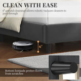 Yaheetech Queen Bed Frame Upholstered Platform Bed with Wing Side/Wooden Slat Support/Tufted Headboard with Wing Side/Mattress Foundation/No Box Spring Needed,Dark Gray Queen Bed Yaheetech