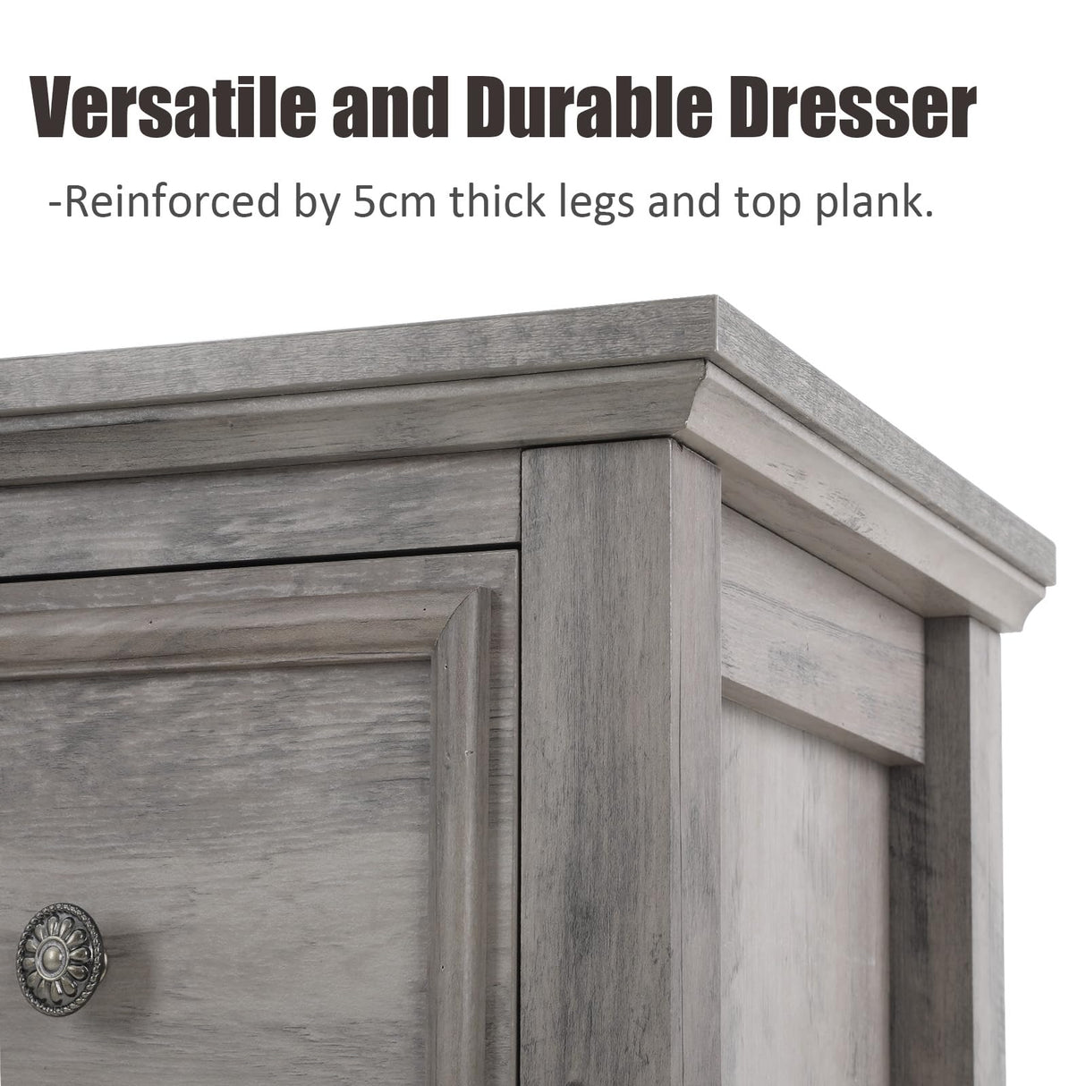 LGHM Dressers for Bedroom with 9 Drawers, 9 Drawer Dresser with Textured Borders, 58" W Chest of Drawers Closet Organizers and Storage Clothes - 6" Deep Drawer for Bedroom, Living Room,Gray LGHM
