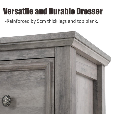 LGHM Dressers for Bedroom with 9 Drawers, 9 Drawer Dresser with Textured Borders, 58" W Chest of Drawers Closet Organizers and Storage Clothes - 6" Deep Drawer for Bedroom, Living Room,Gray LGHM