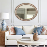 sawsile 24x30'' Rustic Oval Wood Mirror,Decorative Farmhouse Oval Mirrors,Vanity Nature Mirrors for Bedroom, Bathroom, Living Room,or Entryway sawsile