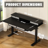 ExaDesk Electric Standing Widened Desk 63 * 30 Inches Adjustable Height with 4 Drawers, Double Storage Shelves Stand Up Desk, Home Office Workstation Sit Stand up Desk (Classical Black) ExaDesk