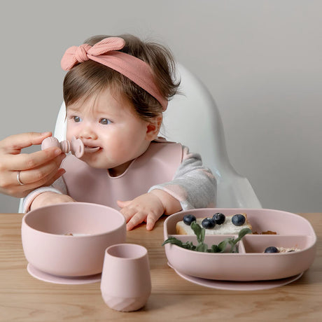 SAMiGO Silicone Baby Spoons Self Feeding 6+ Months - Infant Toddler Utensils - First Stage Baby Led Weaning Feeding Supplies - Set of 3 Pack SAMiGO