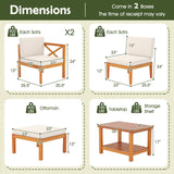 Tangkula L Shaped Outdoor Furniture Set, 5 Pieces Acacia Wood Patio Conversation Set, Modular Outdoor Lounge Sofa Set w/Cushions and Coffee Table for Garden, Backyard, Poolside Tangkula