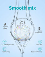 SUNLU Epoxy Resin Kit 48OZ, Crystal Clear Epoxy Resin No Bubble No Yellow, Easy to Mix 2:1 Ratio, Self Leveling Art Resin for Casting, Coating, Jewelry Making, River Table Tops, Gift(32OZ+16OZ) SUNLU