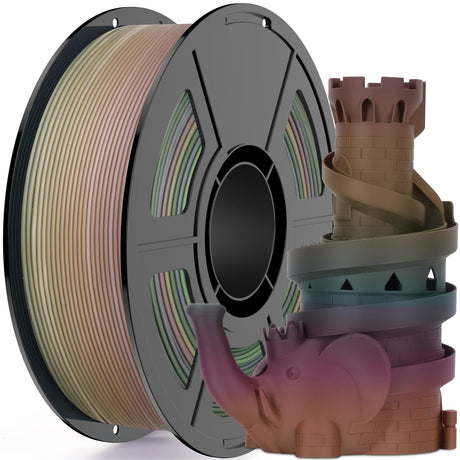 Amoybaby Matte Rainbow PLA 3D Printer Filament, Multi-Color Changing PLA Filament 1.75mm, Matte Finish&High Precision 3D Printing Filament, 1kg Spool Solar Horizon, Fits for Most FDM 3D Printers Amoybaby